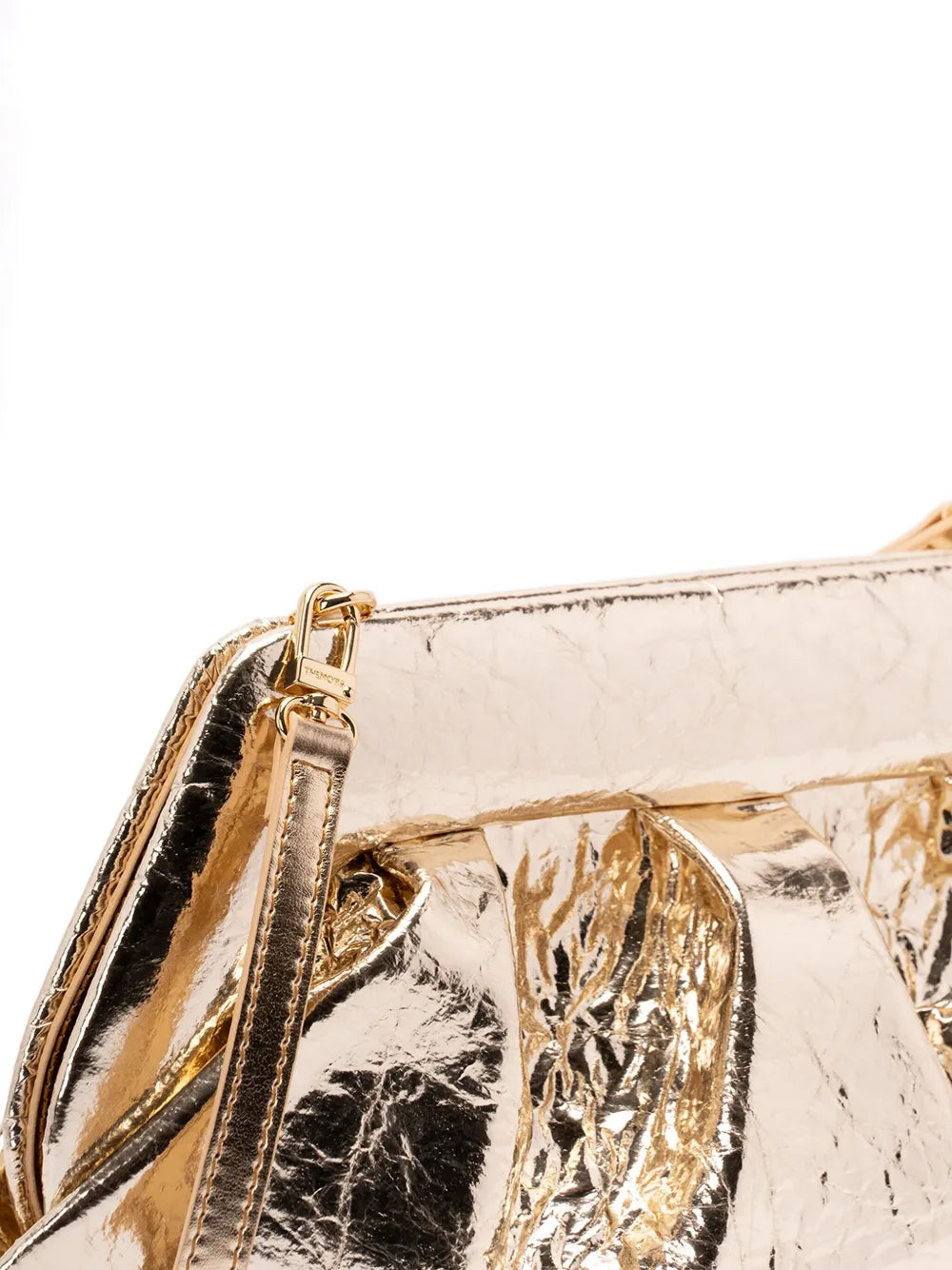 Themoir?ea Pineapple metallic-finish clutch bag