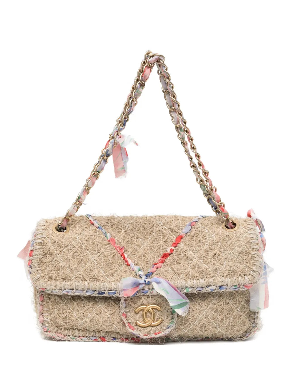 Pre-OwnedCHANEL Pre-Owned2010 CC Straw Flap shoulder bag