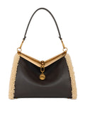 ETROmedium VELA shearling-trimmed clasp shoulder bag