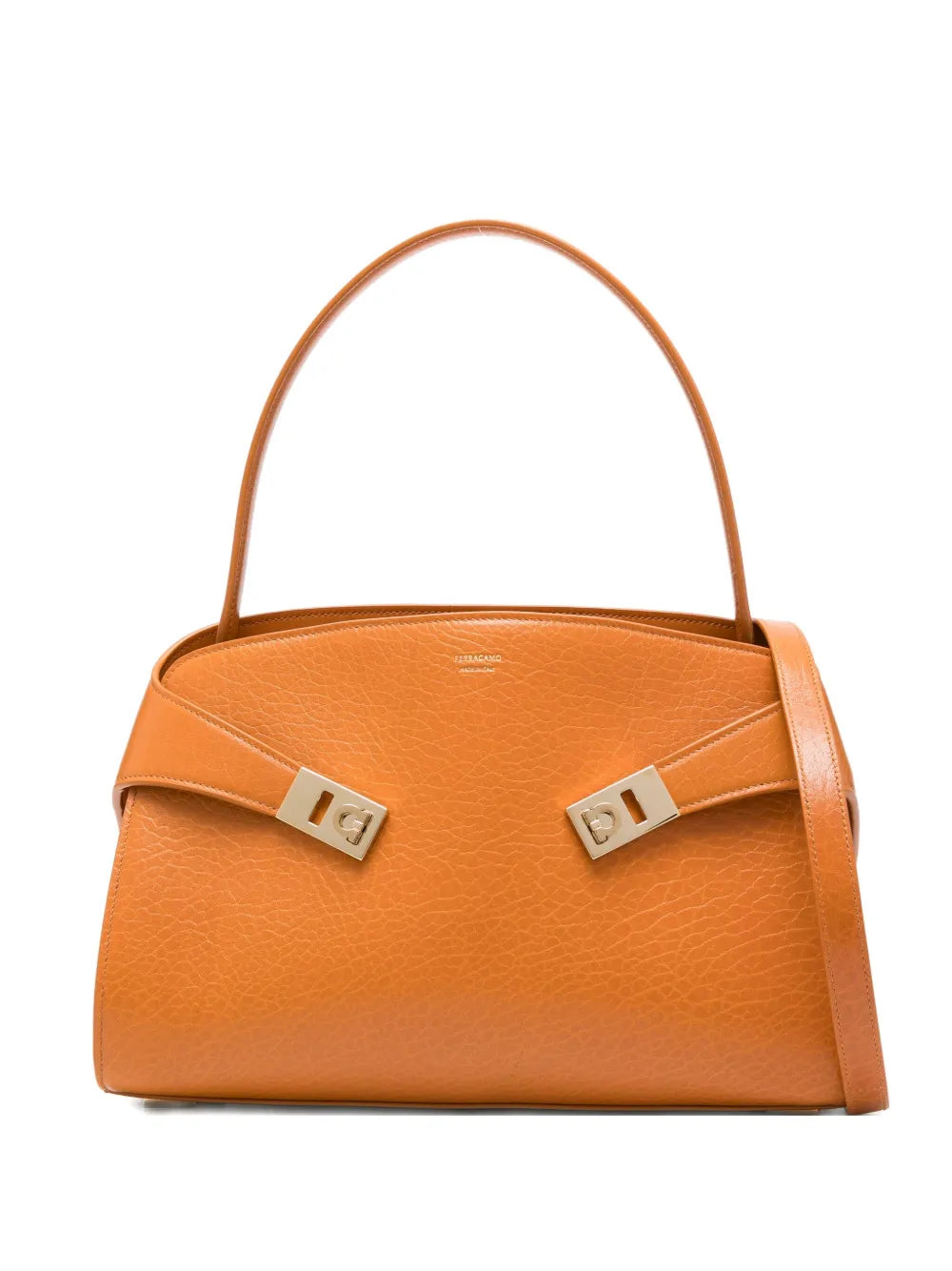 FerragamoHug curved-top clasp tote bag