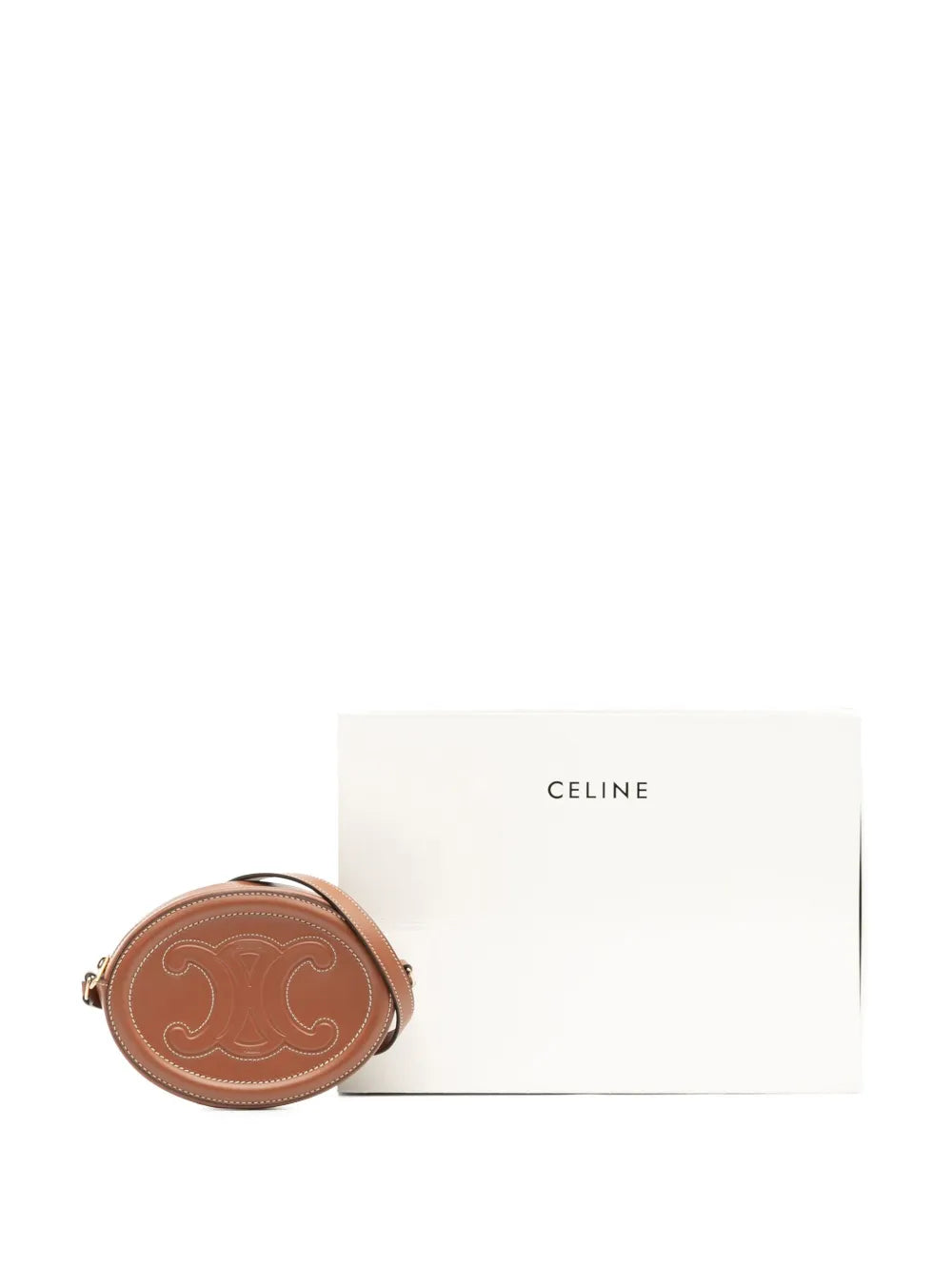 Pre-OwnedCeline Pre-Owned2021 Small Calfskin Cuir Triomphe Oval crossbody bag