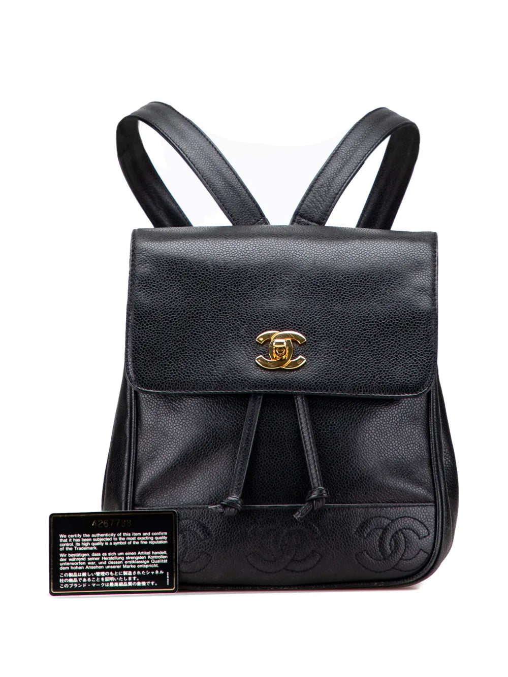 Pre-OwnedCHANEL Pre-Owned1996-1997 Caviar Triple CC backpack