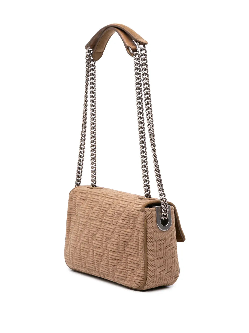 Pre-OwnedFendi Pre-Owned2000-2025 Zucca Canvas Chain Midi Baguette satchel