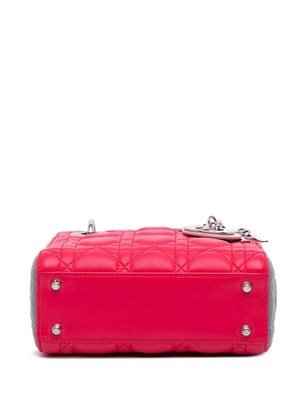 Pre-OwnedChristian Dior Pre-Owned2014 Mini Tricolor Lambskin Cannage Lady Dior satchel