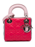 Pre-OwnedChristian Dior Pre-Owned2014 Mini Tricolor Lambskin Cannage Lady Dior satchel