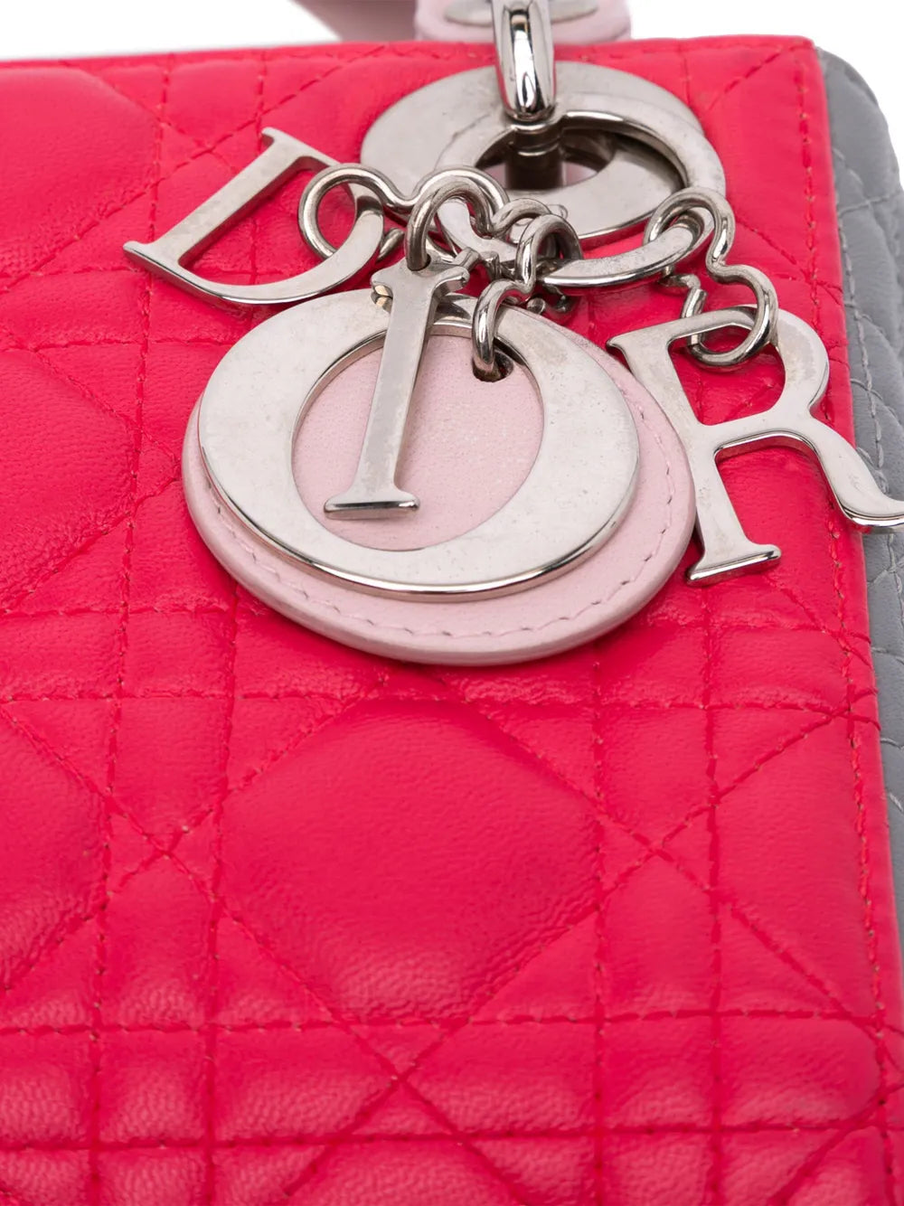 Pre-OwnedChristian Dior Pre-Owned2014 Mini Tricolor Lambskin Cannage Lady Dior satchel