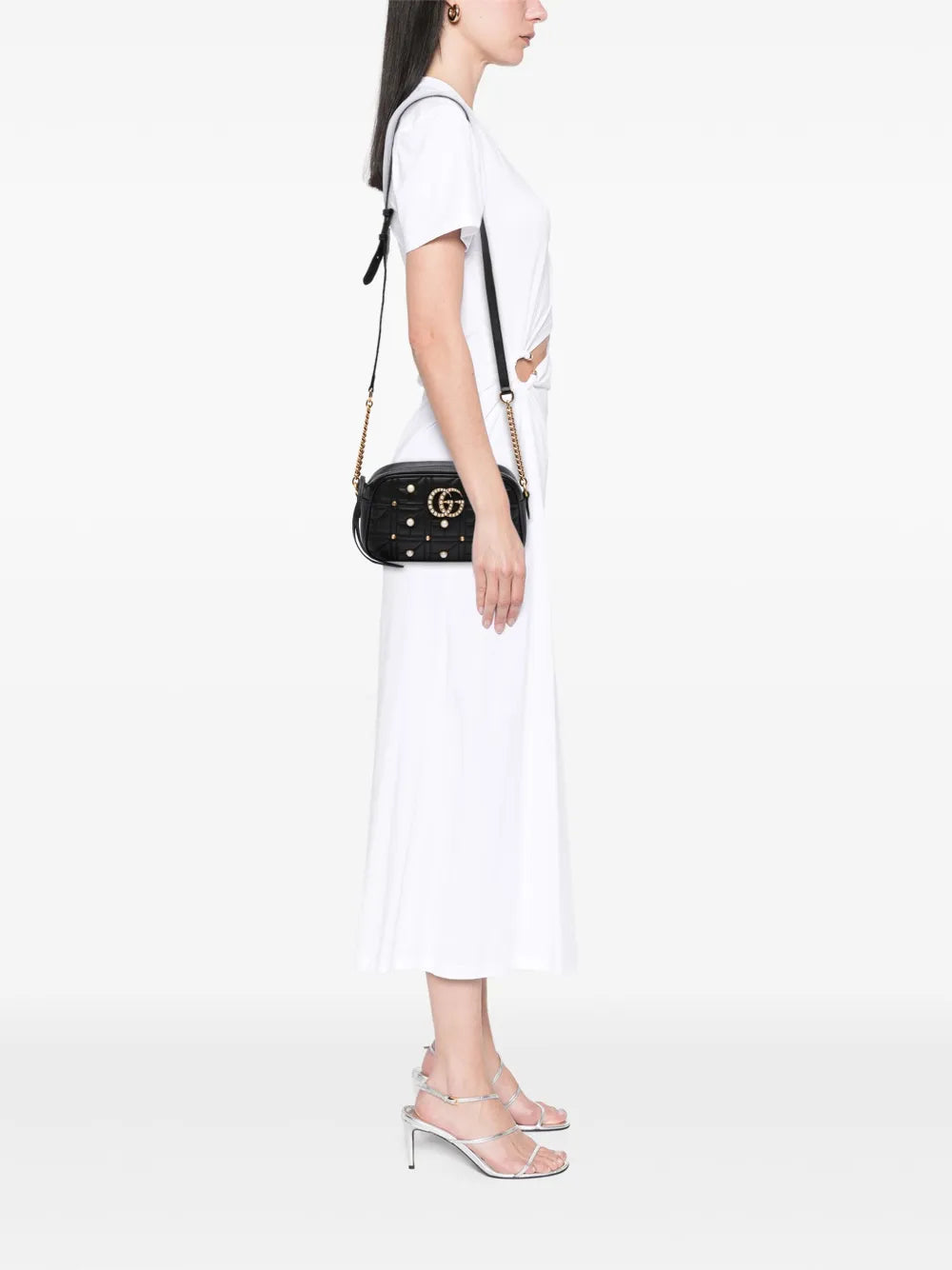 Pre-OwnedGucci Pre-Owned2016-2025 Small GG Marmont Matelasse Leather Pearl Studded crossbody bag