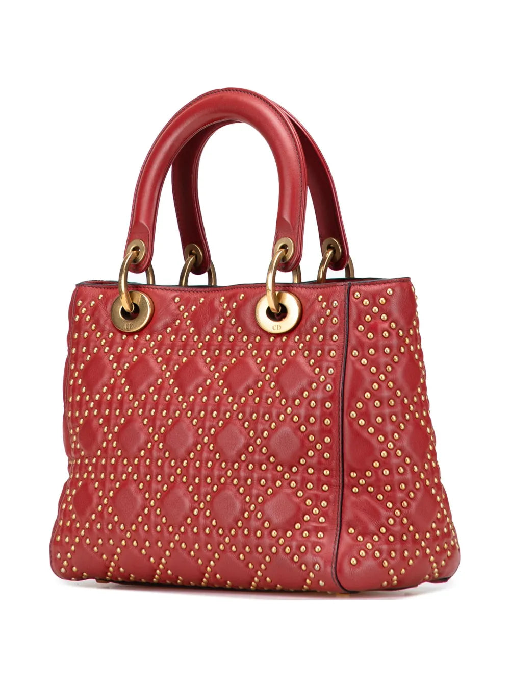 Pre-OwnedChristian Dior Pre-Owned2017 Medium Lambskin Cannage Studded Supple Lady Dior satchel