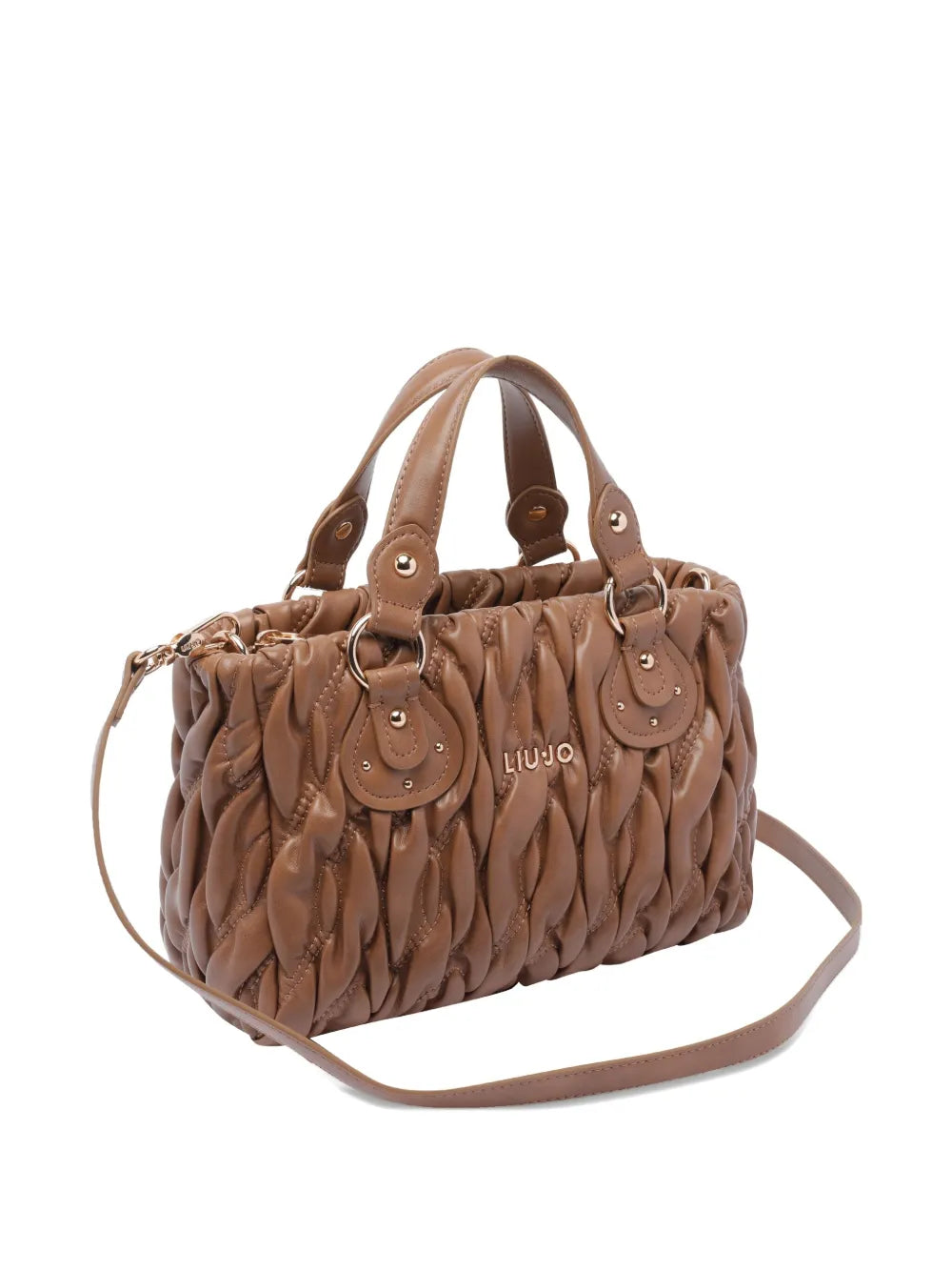 LIU JOlogo-detail quilted tote bag
