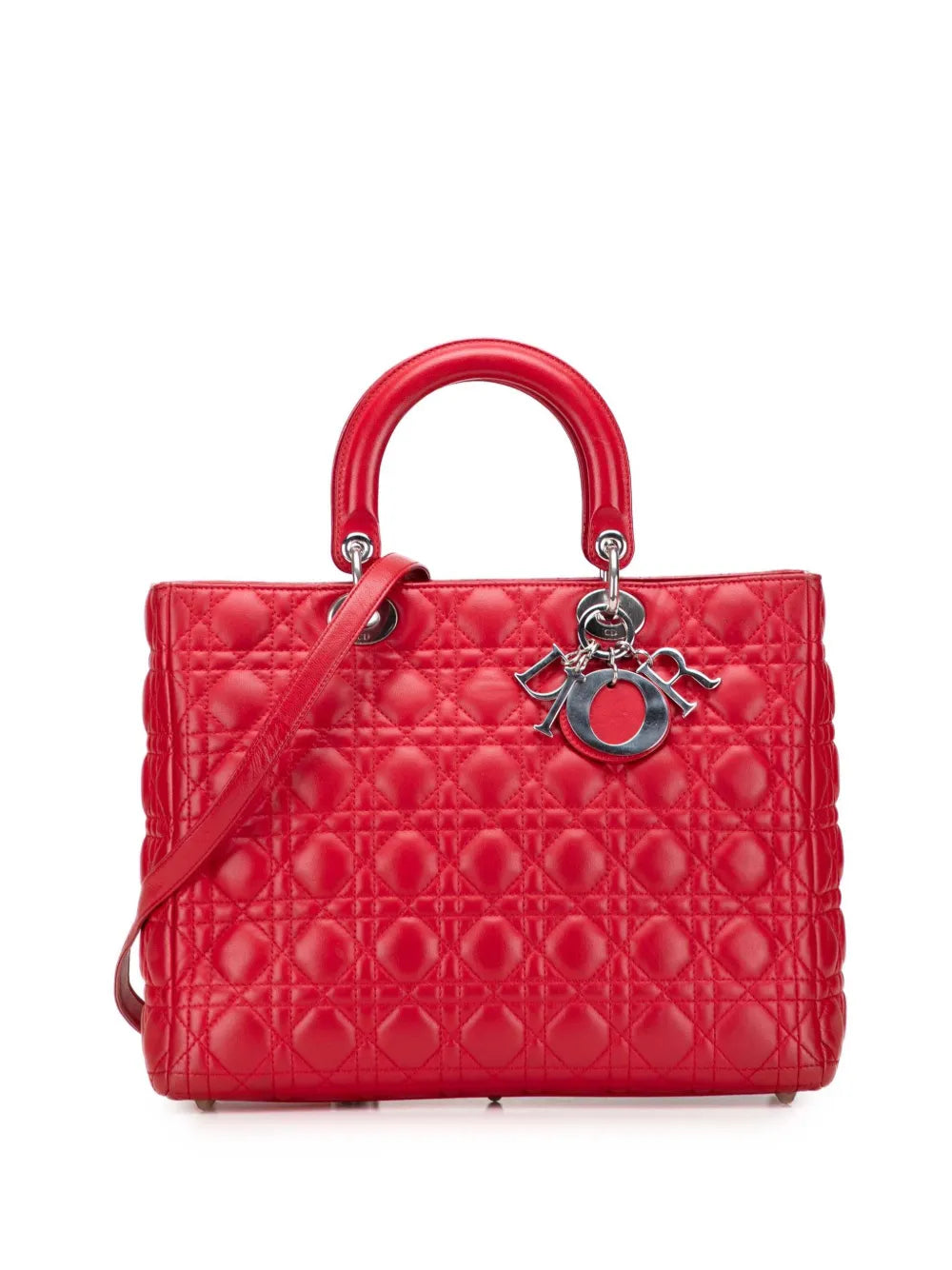 Pre-OwnedChristian Dior Pre-Owned2010 Large Lambskin Cannage Lady Dior satchel