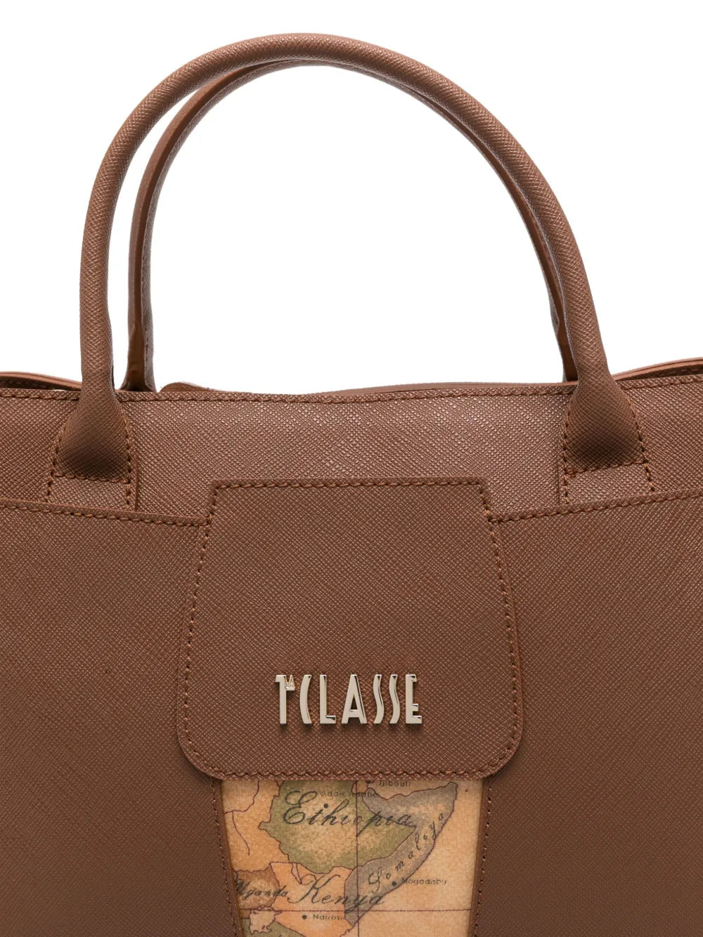 ALVIERO MARTINI 1° CLASSEmap-detail leather tote bag