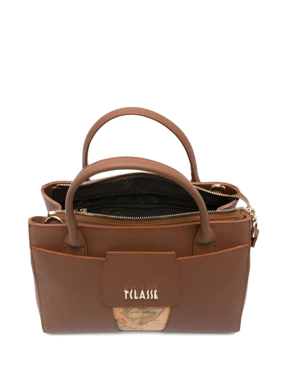 ALVIERO MARTINI 1° CLASSEmap-detail leather tote bag