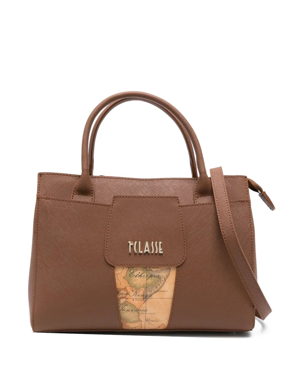ALVIERO MARTINI 1° CLASSEmap-detail leather tote bag