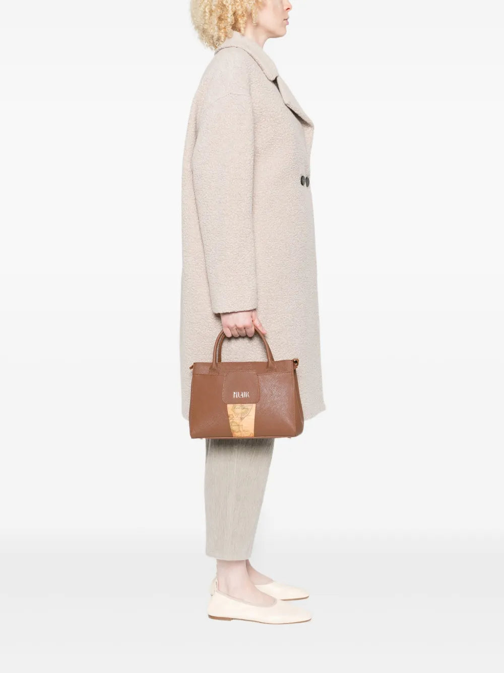 ALVIERO MARTINI 1° CLASSEmap-detail leather tote bag