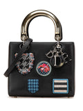 Pre-OwnedChristian Dior Pre-Owned2014 Medium Calfskin Patch Embellished Lady Dior satchel