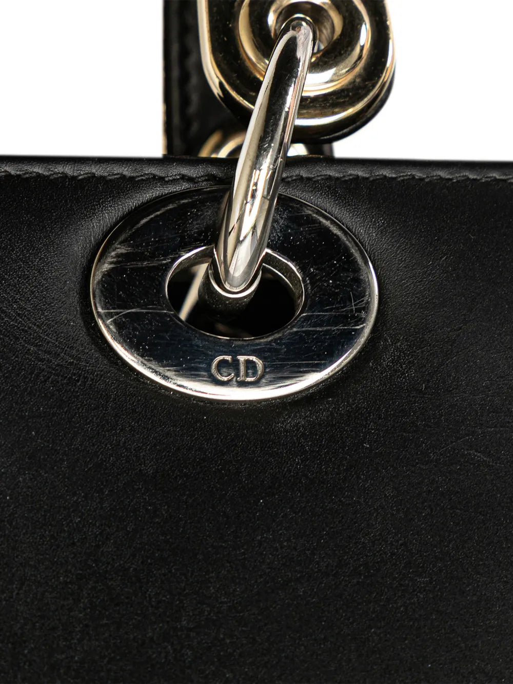 Pre-OwnedChristian Dior Pre-Owned2014 Medium Calfskin Patch Embellished Lady Dior satchel
