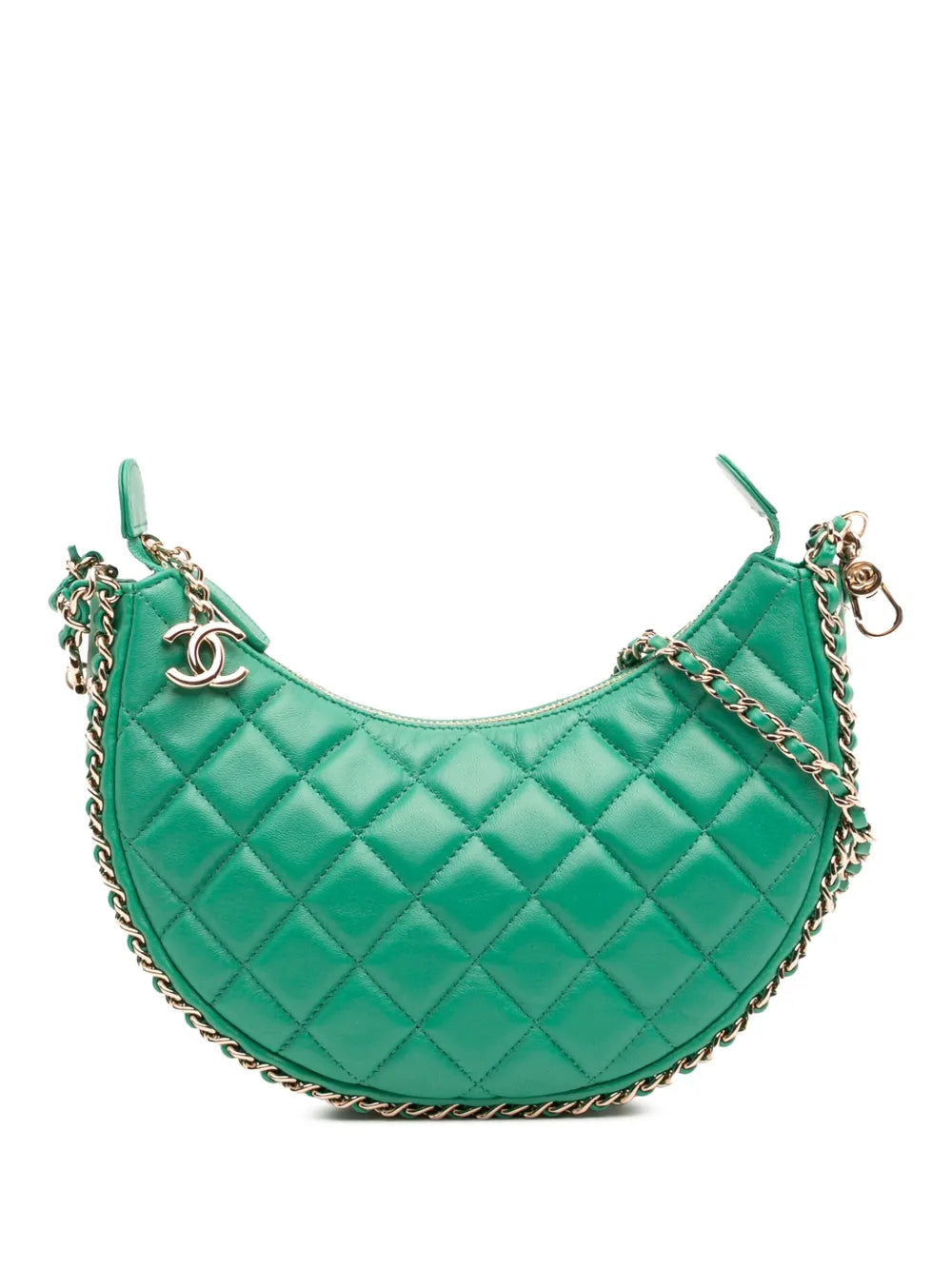 Pre-OwnedCHANEL Pre-Owned2021-2025 Small Quilted Lambskin Chain Around Hook Hobo Bag crossbody bag