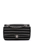 Pre-OwnedCHANEL Pre-Owned2014 Medium Classic Tweed Striped Ribbon Double Flap shoulder bag
