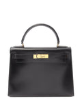 Pre-OwnedHermre-Owned1988 Box Calf Kelly Sellier 28 satchel