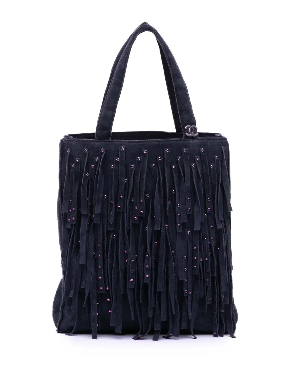 Pre-OwnedCHANEL Pre-Owned2000-2002 Mini Suede Studded Fringe tote bag