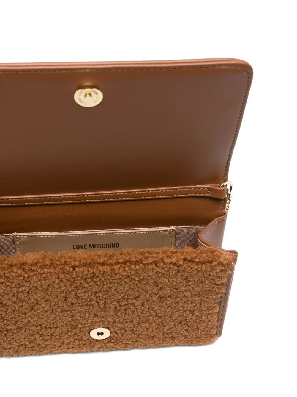 Love Moschinoshearling chain-strap cross body bag