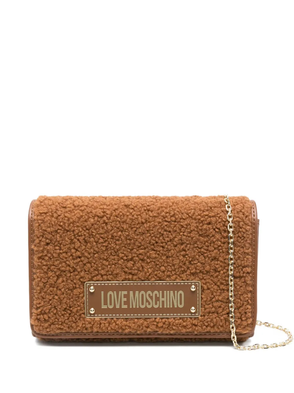 Love Moschinoshearling chain-strap cross body bag