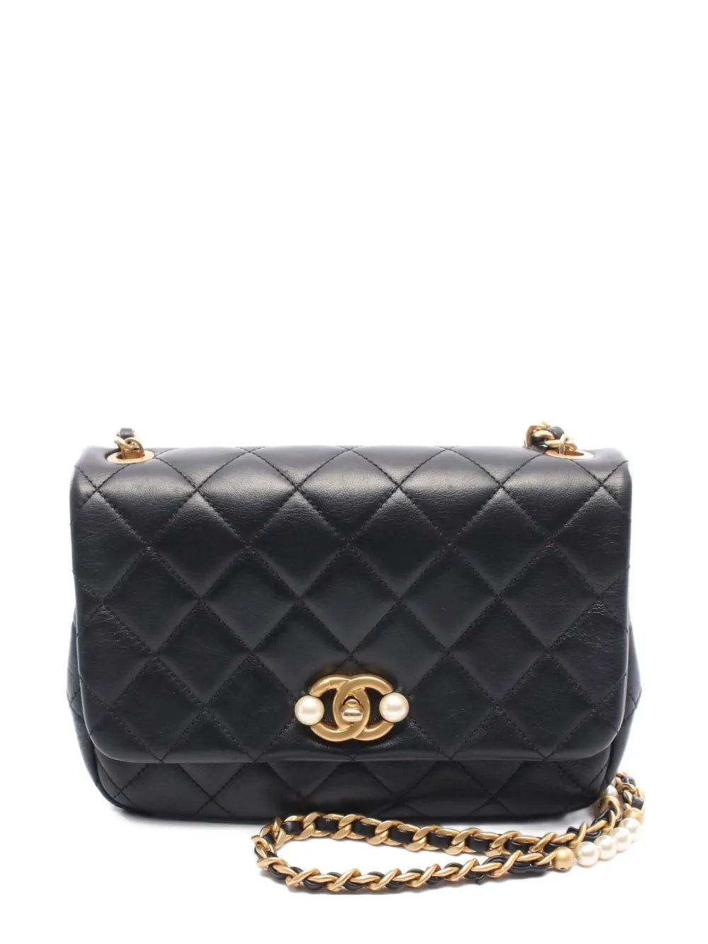 Pre-OwnedCHANEL Pre-Owned2021 matelasspearl-detail shoulder bag
