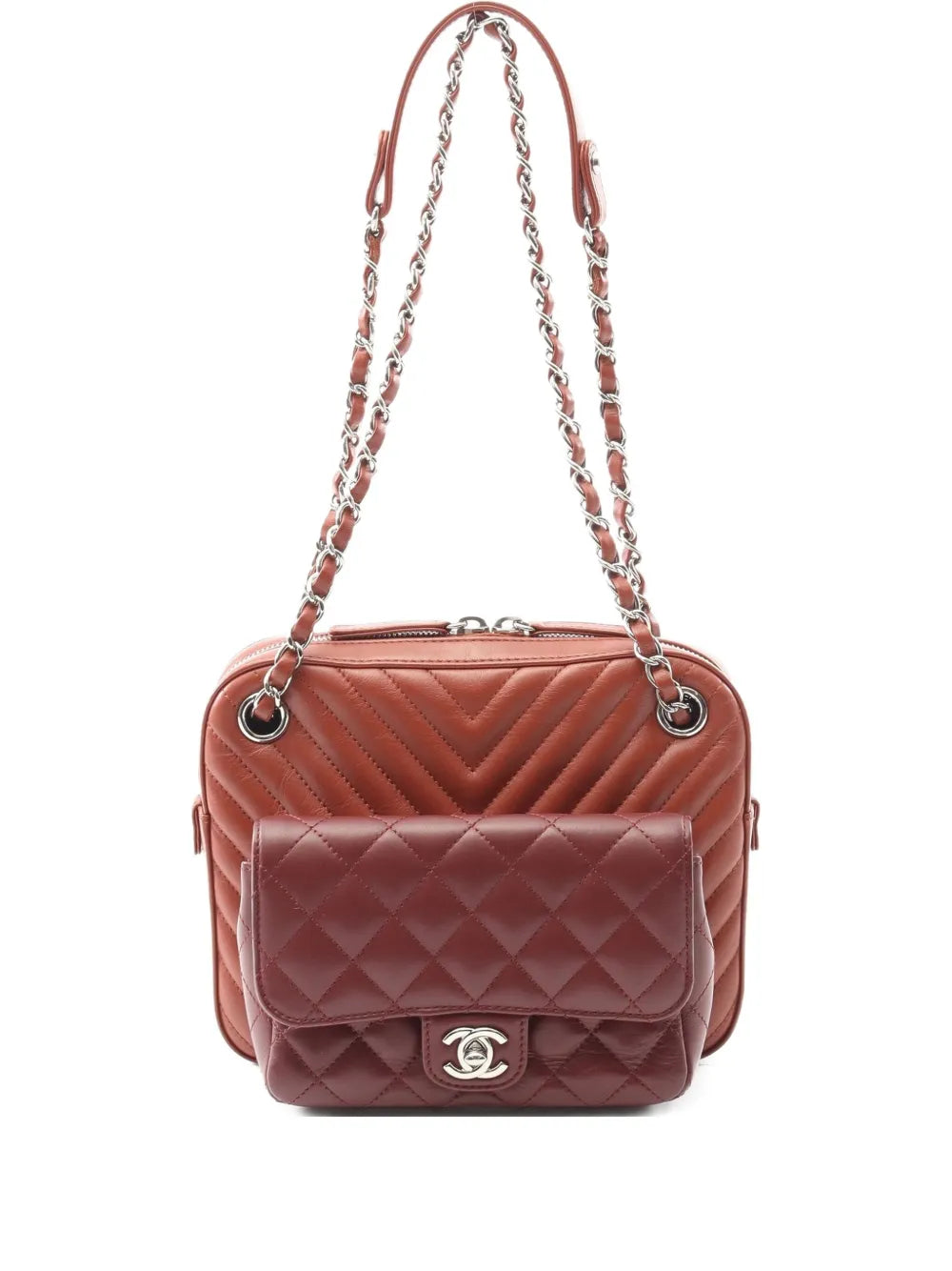 Pre-OwnedCHANEL Pre-Owned2018 chevron-quilted chain shoulder bag