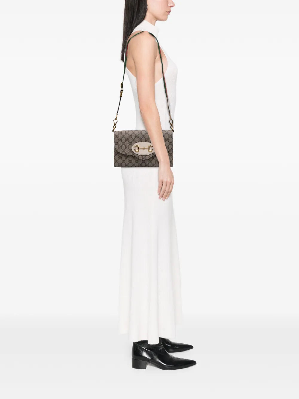Pre-OwnedGucci Pre-Owned2016-2025 Small GG Supreme Horsebit 1955 satchel