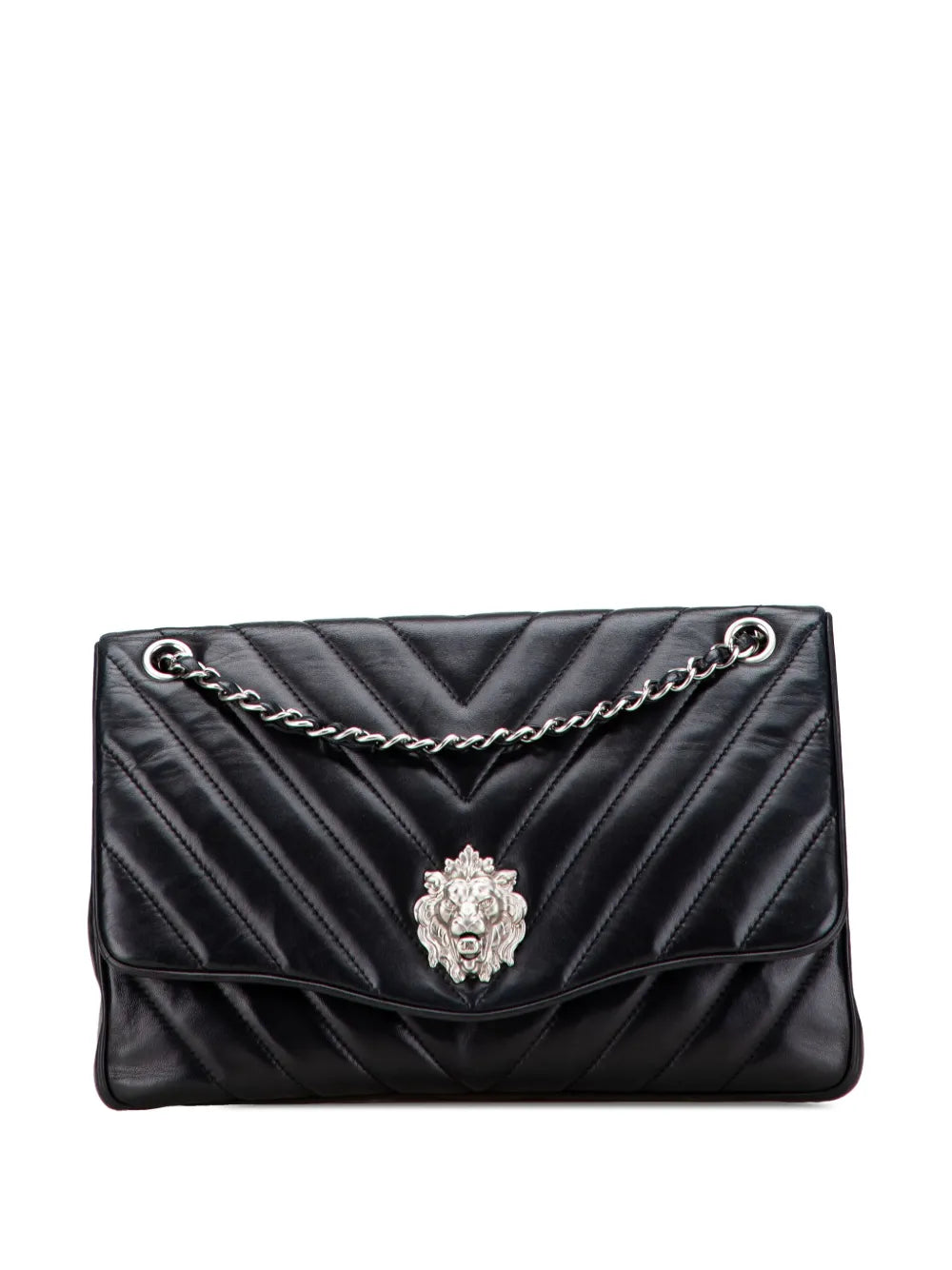 Pre-OwnedCHANEL Pre-Owned2010-2011 Jumbo Chevron Lambskin Leo Lion Flap shoulder bag