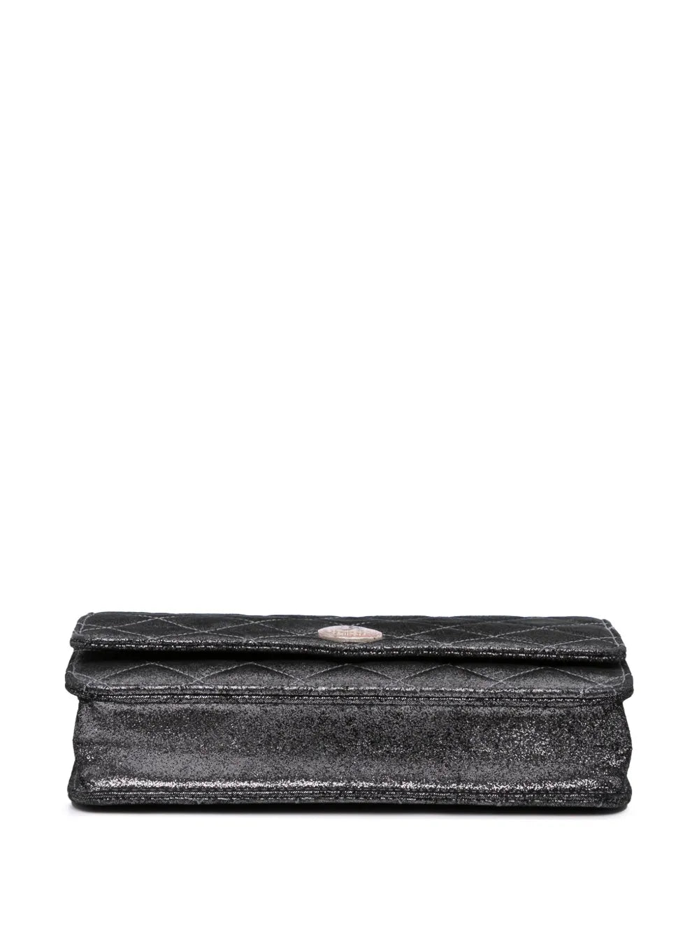 Pre-OwnedCHANEL Pre-Owned2013-2014 Quilted Iridescent Lambskin Tartan Button Wallet On Chain crossbody bag