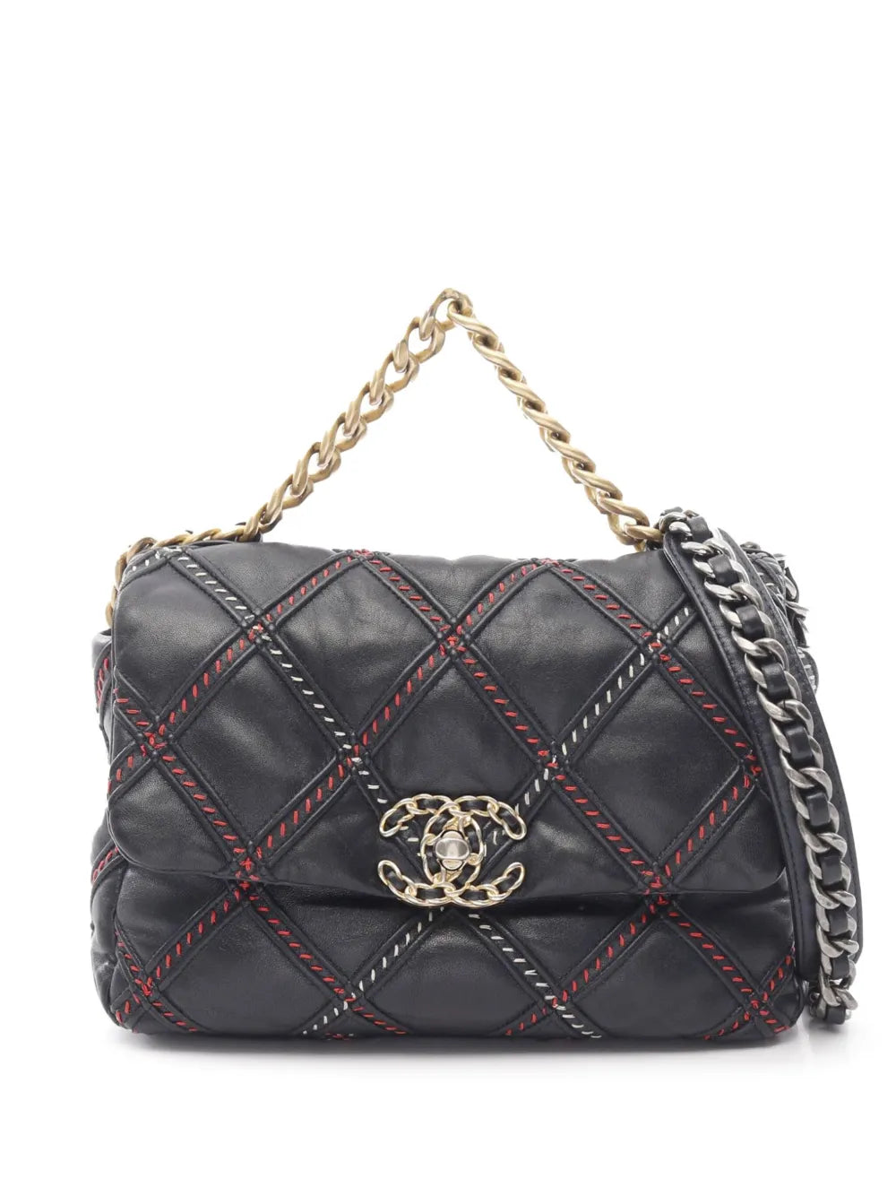 Pre-OwnedCHANEL Pre-Owned2021 Medium Lambskin Stitched 19 Flap satchel