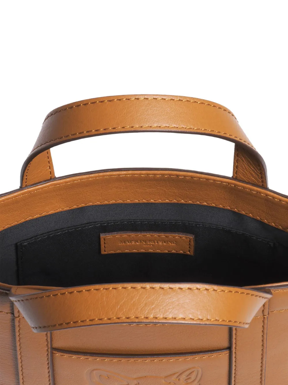 Maison Kitsun?ini fox-head embossed leather tote bag