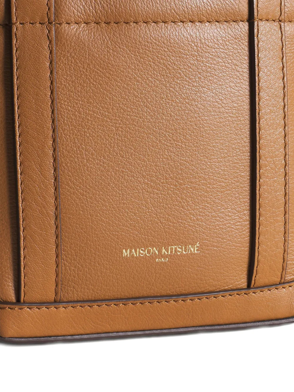 Maison Kitsun?ini fox-head embossed leather tote bag