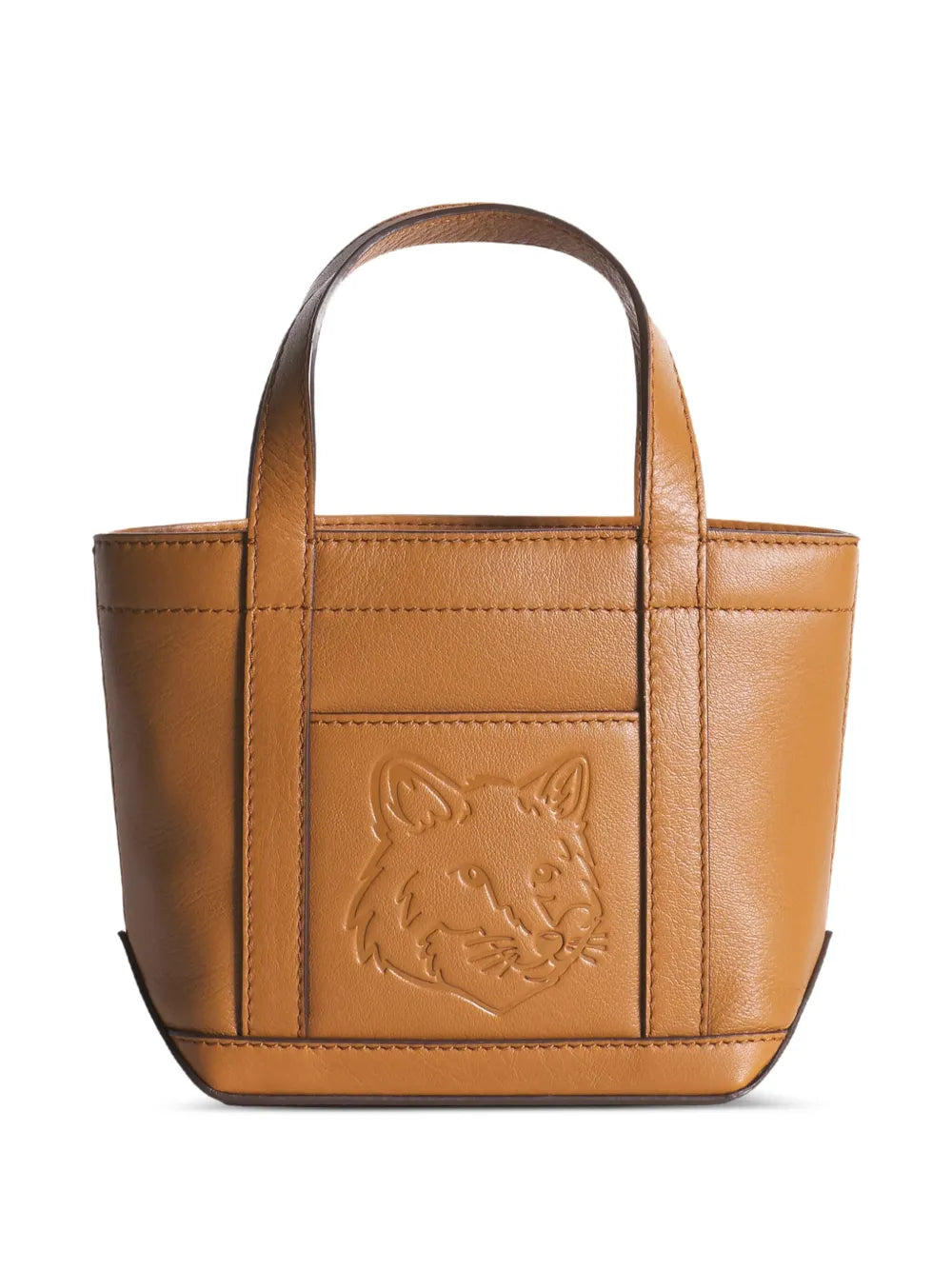Maison Kitsun?ini fox-head embossed leather tote bag