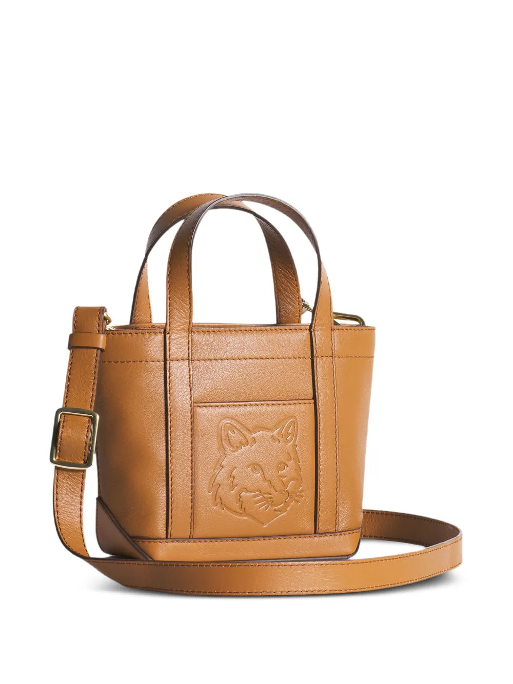 Maison Kitsun?ini fox-head embossed leather tote bag