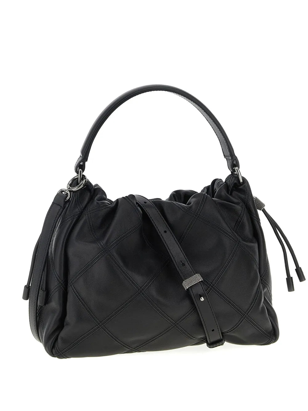 Brunello Cucinellismall Mellow quilted diamond-pattern tote bag