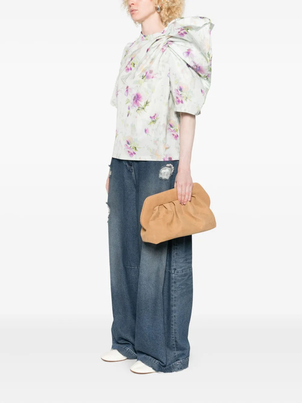 Themoir?aux-suede clutch bag