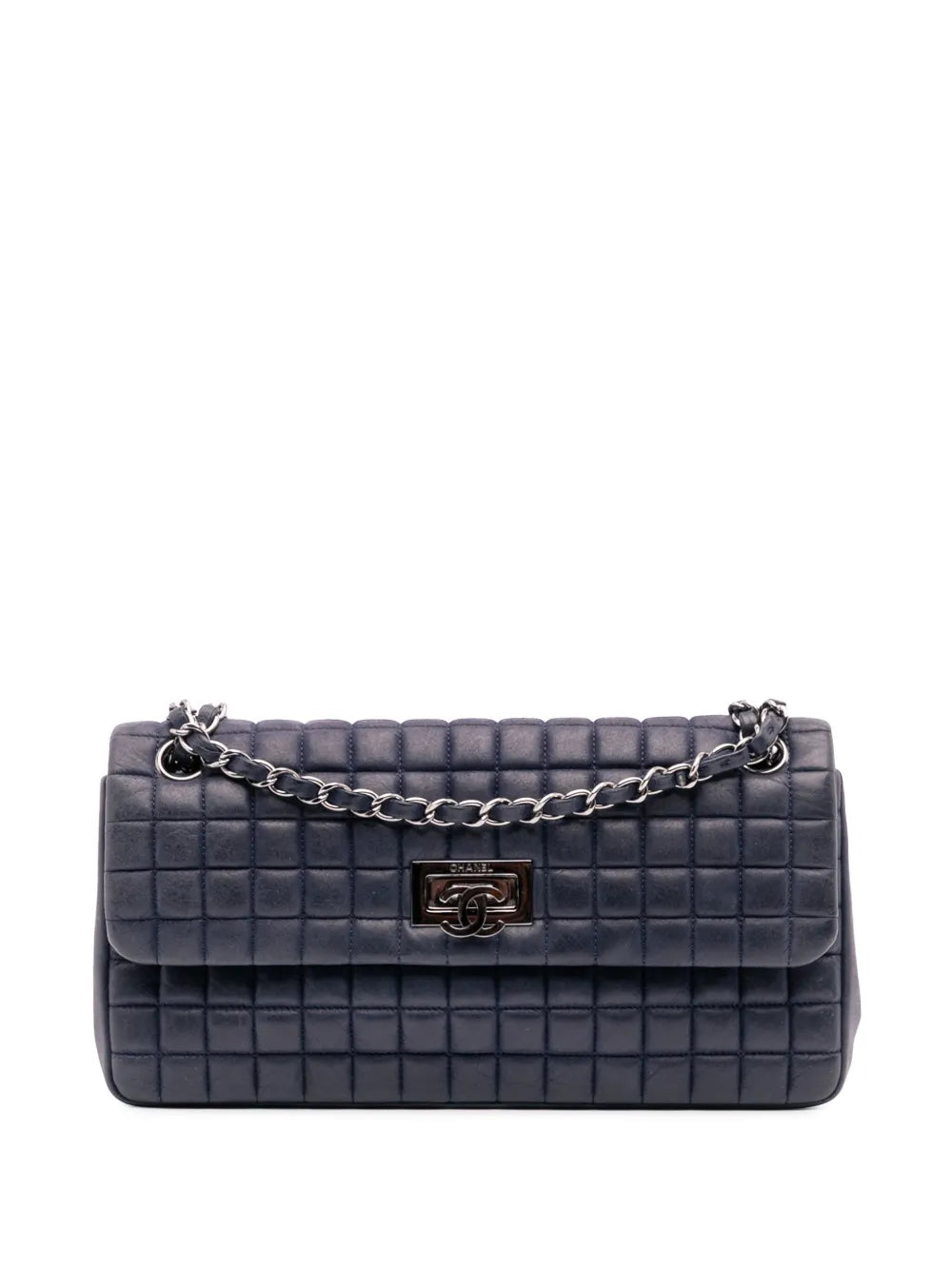 Pre-OwnedCHANEL Pre-Owned2014-2015 Chocolate Bar Iridescent Calfskin Bubble Flap shoulder bag