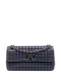 Pre-OwnedCHANEL Pre-Owned2014-2015 Chocolate Bar Iridescent Calfskin Bubble Flap shoulder bag
