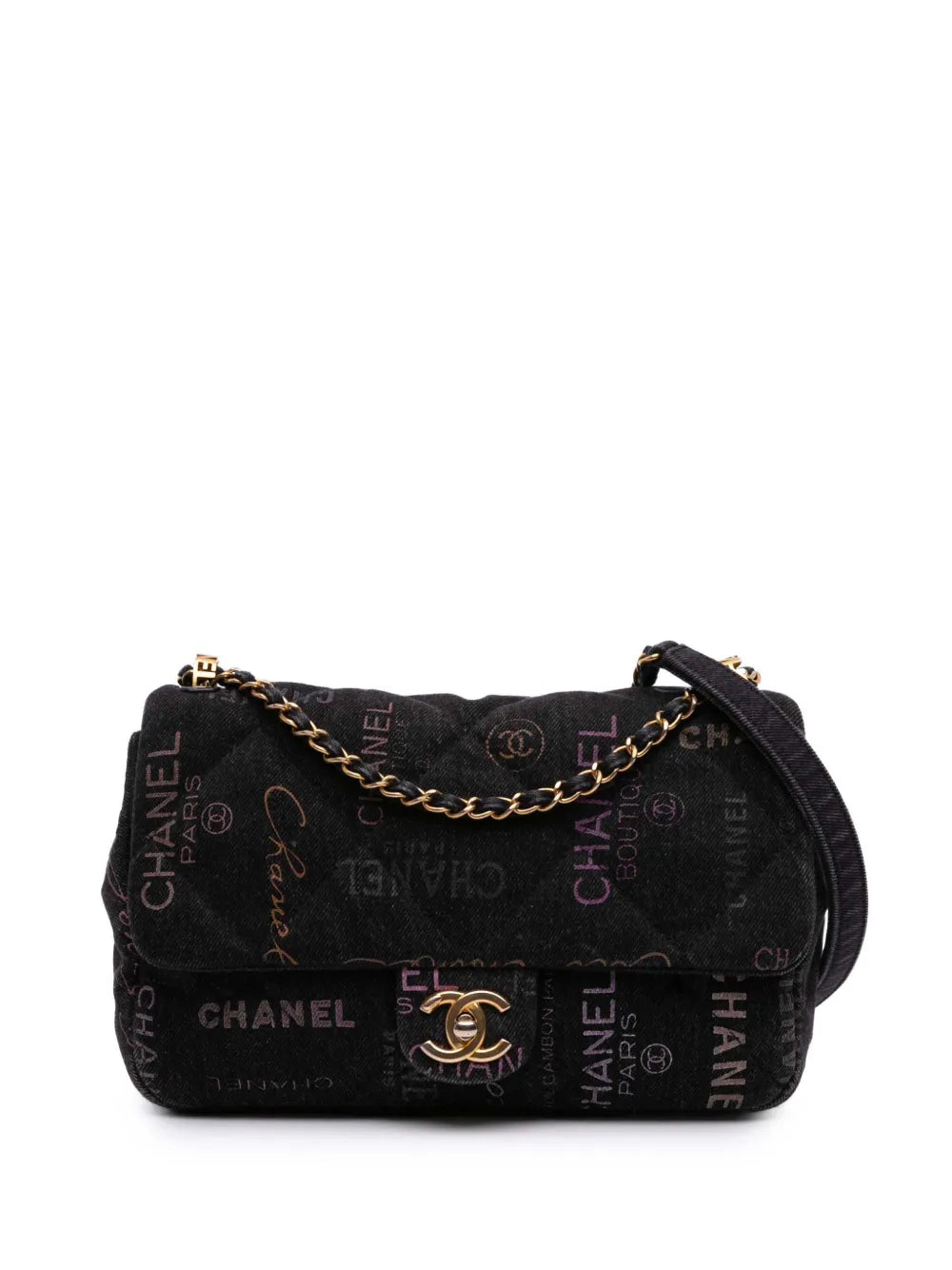 Pre-OwnedCHANEL Pre-Owned2021-2025 Medium Quilted Denim Mood Flap crossbody bag