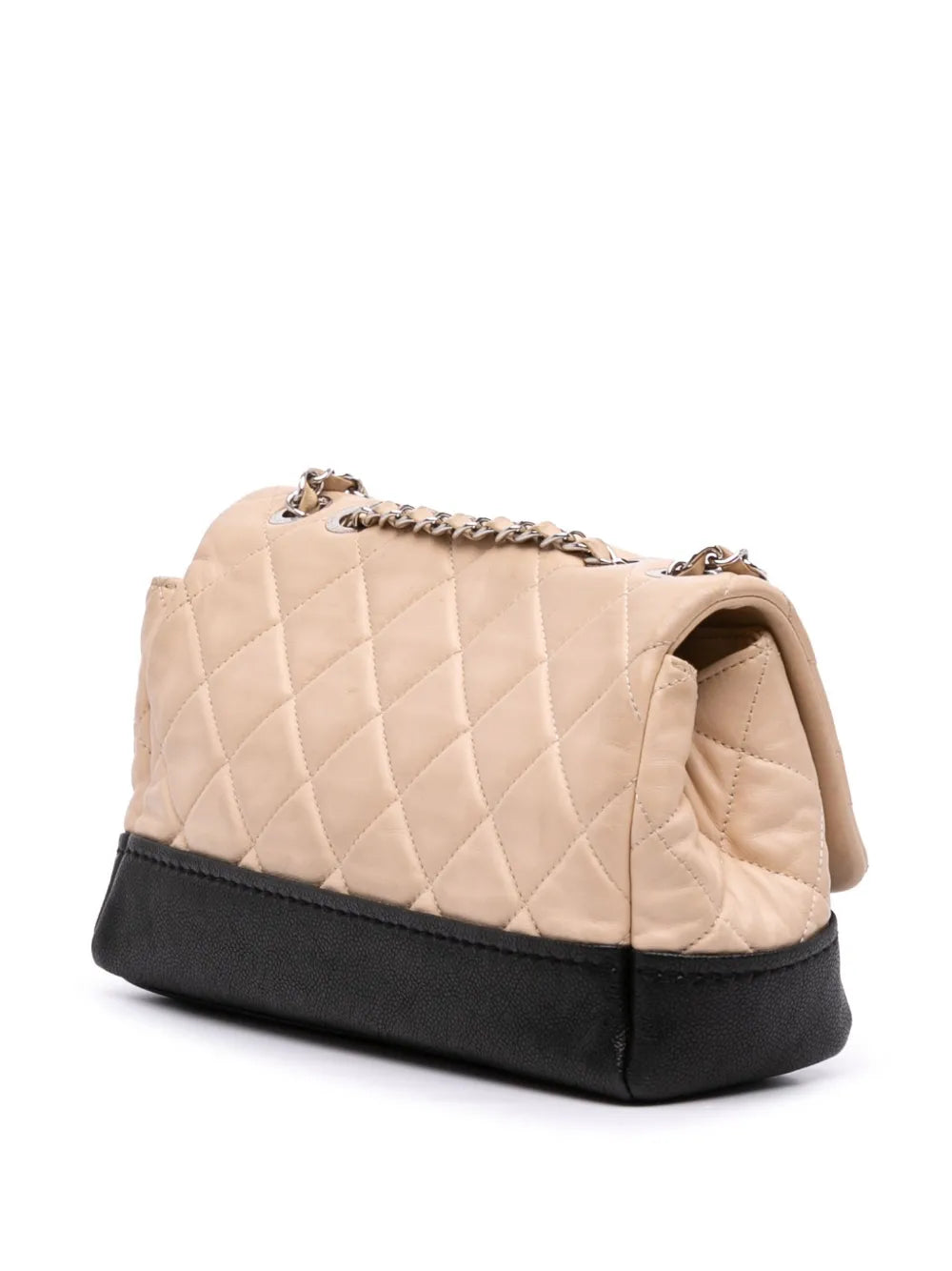 Pre-OwnedCHANEL Pre-Owned2014 CC Bicolor Quilted Calfskin and Caviar Single Flap crossbody bag
