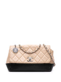 Pre-OwnedCHANEL Pre-Owned2014 CC Bicolor Quilted Calfskin and Caviar Single Flap crossbody bag