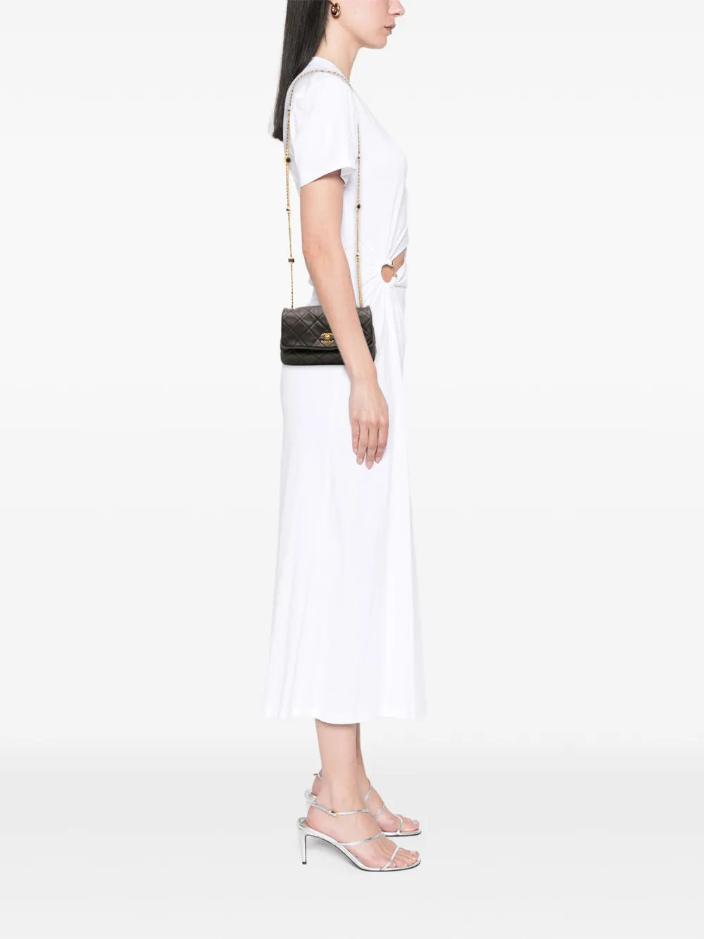 Pre-OwnedCHANEL Pre-Owned2021-2025 Small Quilted Lambskin Resin Pearl Chain Flap crossbody bag