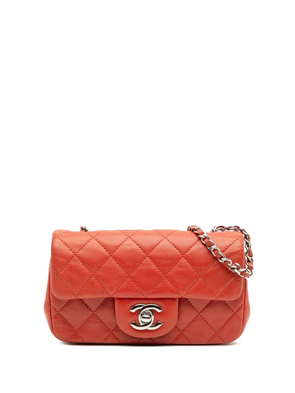Pre-OwnedCHANEL Pre-Owned2014-2015 Extra Mini Rectangular Classic Lambskin Single Flap crossbody bag