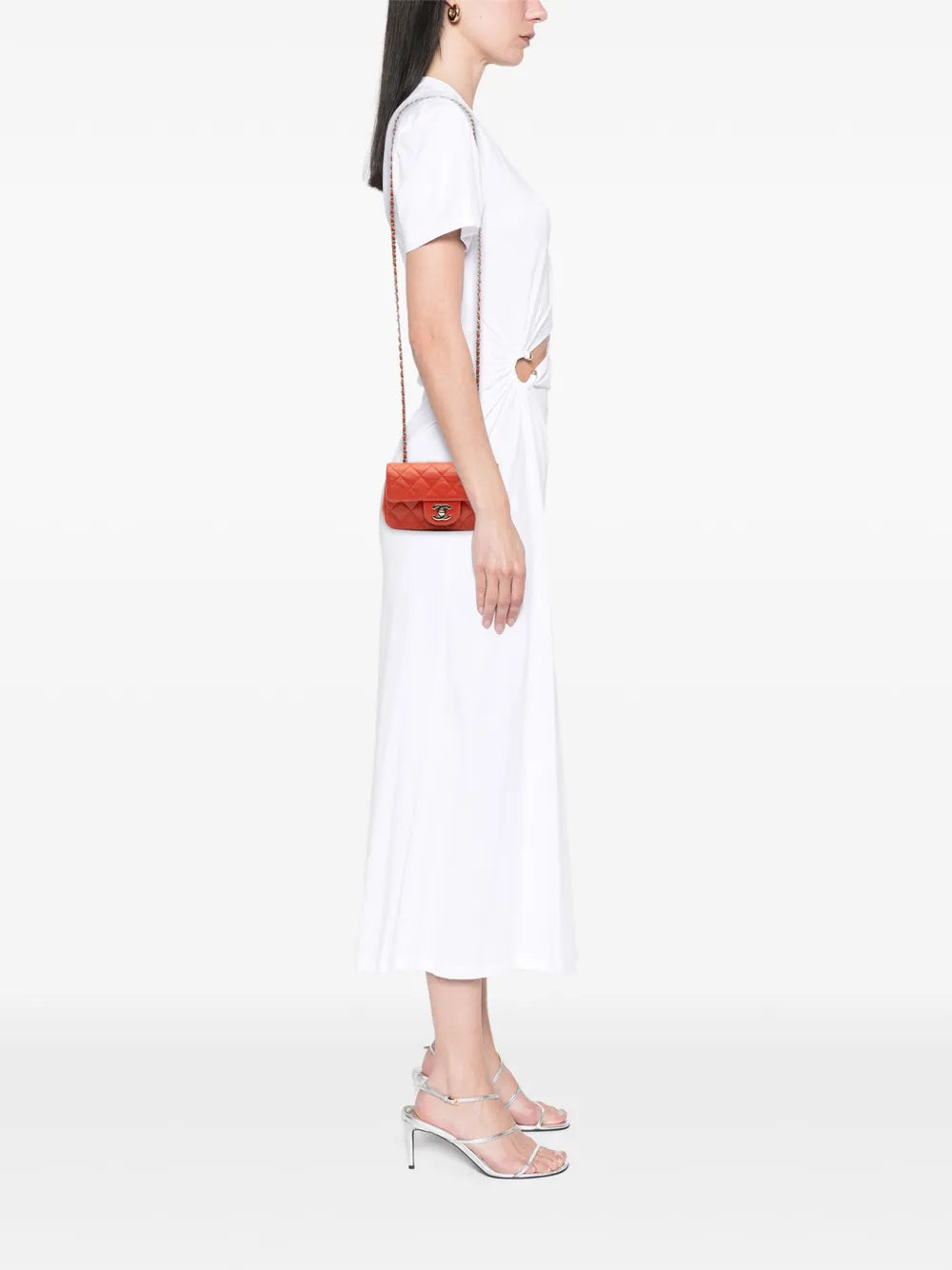 Pre-OwnedCHANEL Pre-Owned2014-2015 Extra Mini Rectangular Classic Lambskin Single Flap crossbody bag