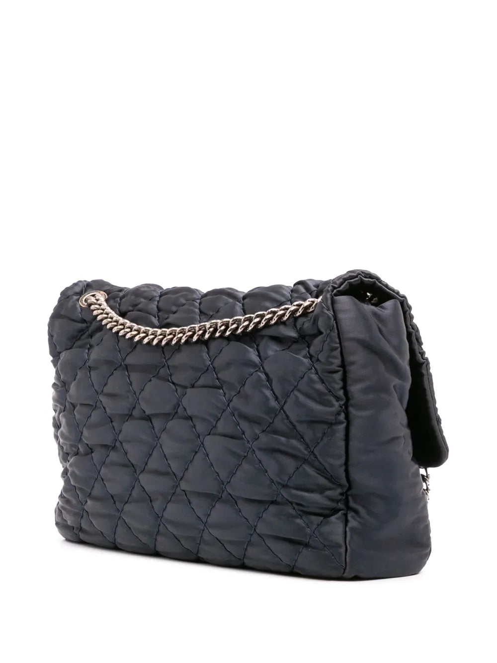 Pre-OwnedCHANEL Pre-Owned2009-2010 Extra Large CC Quilted Satin Single Flap shoulder bag