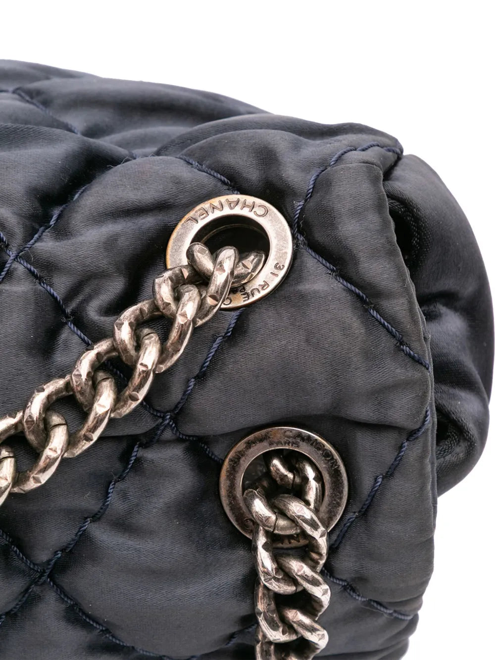 Pre-OwnedCHANEL Pre-Owned2009-2010 Extra Large CC Quilted Satin Single Flap shoulder bag