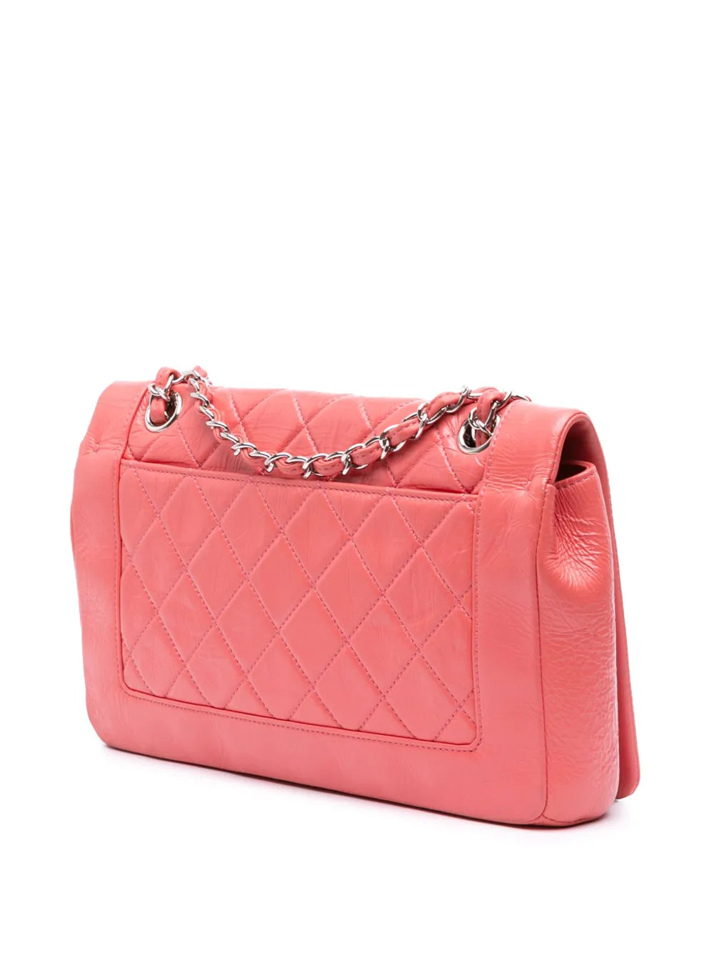 Pre-OwnedCHANEL Pre-Owned2018 Crumpled Calfskin Bi Quilted Full Flap shoulder bag