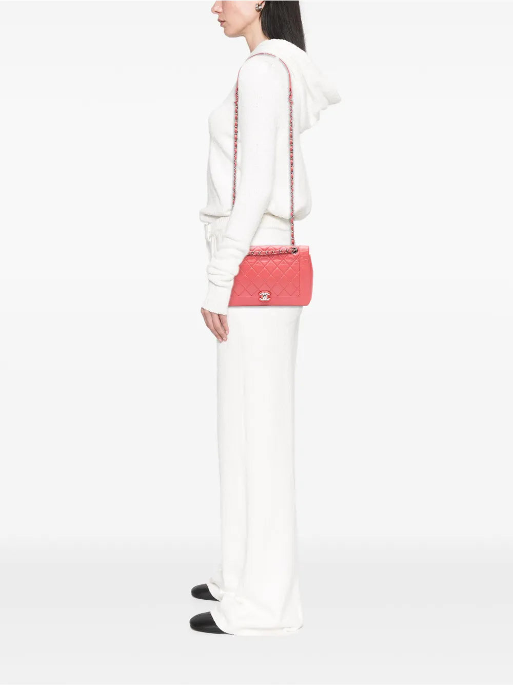 Pre-OwnedCHANEL Pre-Owned2018 Crumpled Calfskin Bi Quilted Full Flap shoulder bag